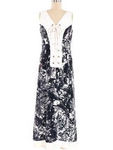 Lanvin Printed Terrycloth Lace Up Dress Dress arcadeshops.com