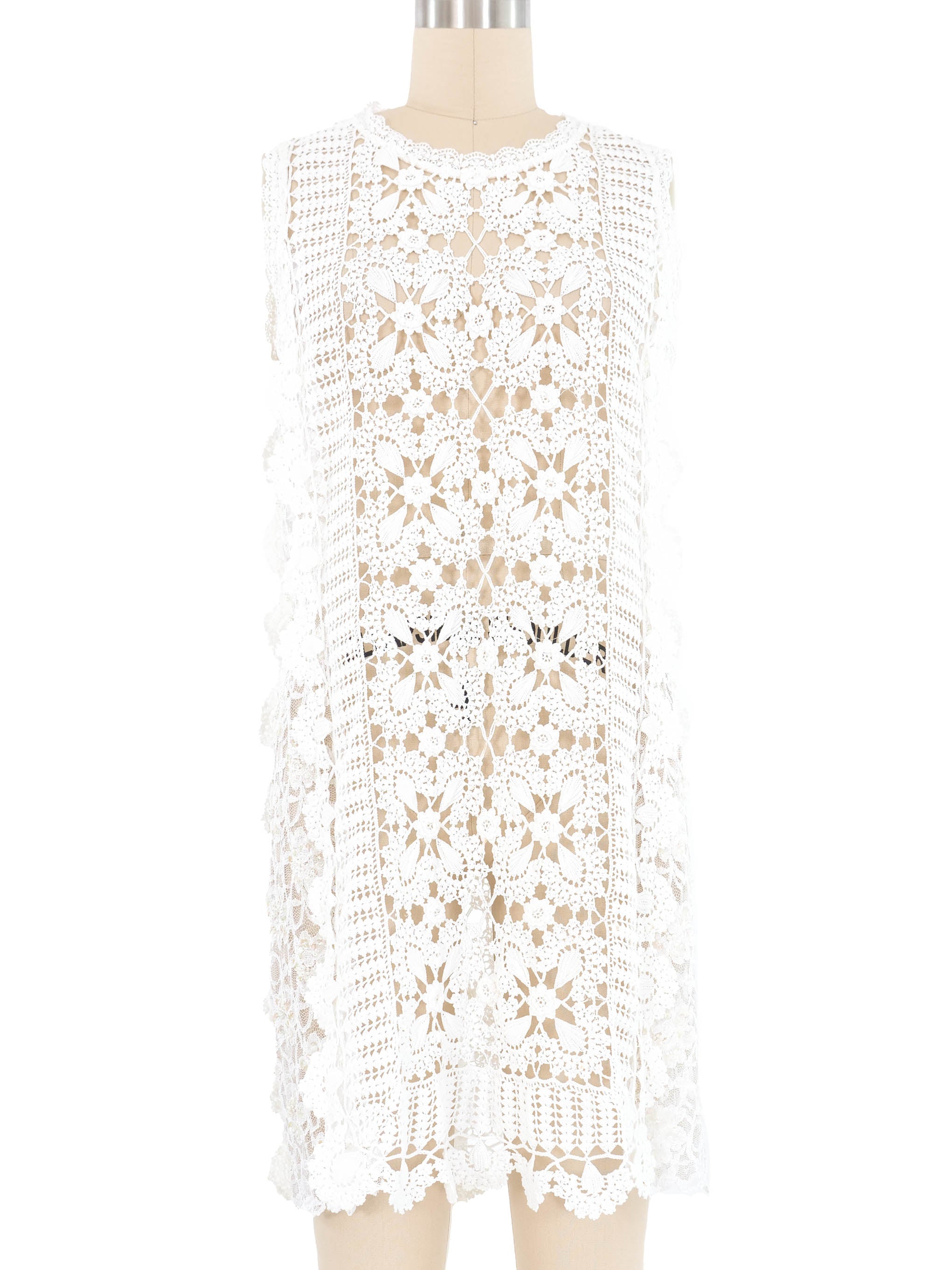 Striped Floral Applique Shift Dress