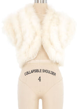Ivory Marabou Feather Cropped Jacket Jacket arcadeshops.com