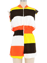 1970s Striped Terry Cloth Romper Jumpsuit arcadeshops.com