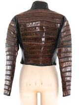 Gianfranco Ferre Embossed Leather Jacket Jacket arcadeshops.com