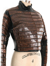 Gianfranco Ferre Embossed Leather Jacket Jacket arcadeshops.com