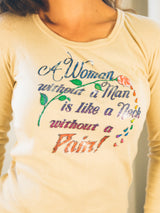 1970s Woman Without A Man Long Sleeve Tee T-Shirt arcadeshops.com