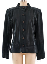 Yves Saint Laurent Leather Military Jacket Jacket arcadeshops.com