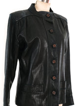 Yves Saint Laurent Leather Military Jacket Jacket arcadeshops.com