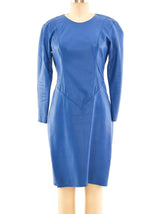 Cobalt Blue Leather Mini Dress Dress arcadeshops.com