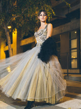 Embellished Lace Bustier Gown Dress arcadeshops.com