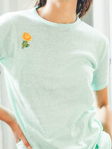 1970s Floral Embroidered Tee T-SHIRT arcadeshops.com