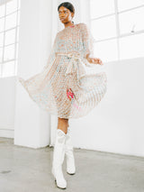 The Silk Farm Floral Print Silk Chiffon Dress Dress arcadeshops.com