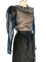 Ted Lapidus Plisse Leaf Applique Ensemble Dress arcadeshops.com