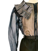 Ted Lapidus Plisse Leaf Applique Ensemble Dress arcadeshops.com