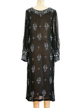 Beaded Silk Chiffon Dress Dress arcadeshops.com