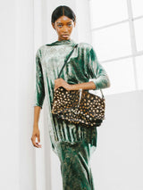 1970s Halston Spotted Fur Shoulder Bag Accessory arcadeshops.com