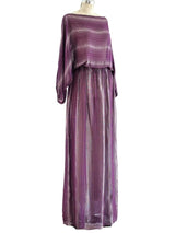Victor Costa Lurex Stripe Dress Dress arcadeshops.com