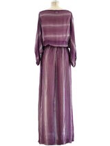 Victor Costa Lurex Stripe Dress Dress arcadeshops.com