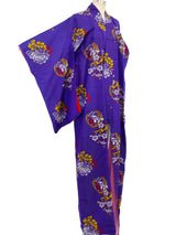 Purple Floral Printed Kimono Jacket arcadeshops.com
