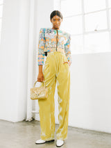 Celine Citron Crushed Velvet Trousers Bottom arcadeshops.com