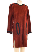 1990 Yves Saint Laurent Suede Tunic Dress Dress arcadeshops.com