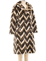 Chevron Faux Fur Coat Outerwear arcadeshops.com