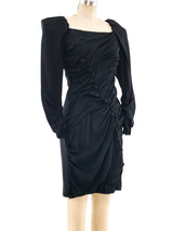 Arnold Scaasi Ruched Crepe Dress Dress arcadeshops.com