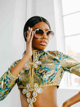 Nina Ricci Glitter Frame Sunglasses Accessory arcadeshops.com