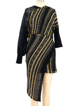 Junya Watanabe Metallic Stripe Wrap Sweater Top arcadeshops.com