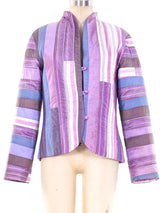 Striped Patchwork Thai Silk Jacket Jacket arcadeshops.com