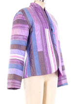 Striped Patchwork Thai Silk Jacket Jacket arcadeshops.com