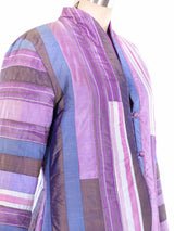 Striped Patchwork Thai Silk Jacket Jacket arcadeshops.com