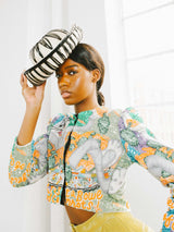 1960s Ivory and Black Raffia Sun Hat Accessory arcadeshops.com