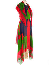 Pauline Trigere Colorblocked Chiffon Tank Dress Dress arcadeshops.com