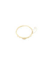 Opal and Diamond Studded 14k Florentine Finish Bangle Fine Jewelry arcadeshops.com