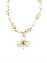 Clover Charm 14k Gold and Pearl Bracelet Fine Jewelry arcadeshops.com