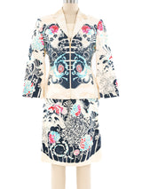 Gianni Versace Floral Printed Dress Ensemble Suit arcadeshops.com