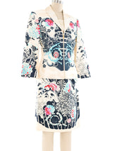 Gianni Versace Floral Printed Dress Ensemble Suit arcadeshops.com