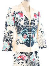 Gianni Versace Floral Printed Dress Ensemble Suit arcadeshops.com