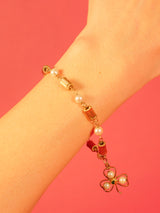 Clover Charm 14k Gold and Pearl Bracelet Fine Jewelry arcadeshops.com