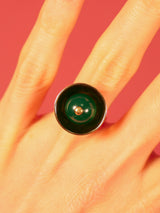 18k Gold and Jade Modernist Cup Ring Fine Jewelry arcadeshops.com