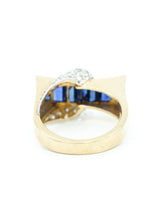 Sapphire and Diamond 14k Modernist Ring Fine Jewelry arcadeshops.com