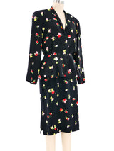 Cacharel Floral Printed Peplum Ensemble Suit arcadeshops.com