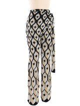 Paco Rabanne Metallic Geometric Knit Pants Bottom arcadeshops.com