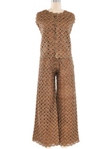 1960's Italian Raffia Pant Ensemble Suit arcadeshops.com