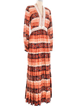 Victor Costa Lace Trimmed Floral Maxi Dress Dress arcadeshops.com