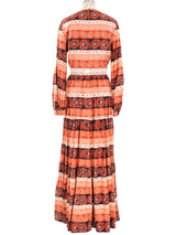 Victor Costa Lace Trimmed Floral Maxi Dress Dress arcadeshops.com