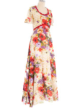 1970's Floral Printed Maxi Dress Dress arcadeshops.com
