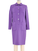 Purple Button Front Shirt Dress Dress arcadeshops.com