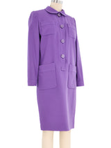 Purple Button Front Shirt Dress Dress arcadeshops.com
