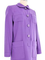 Purple Button Front Shirt Dress Dress arcadeshops.com