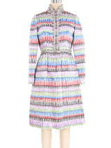 Oscar de la Renta Metallic Pastel Stripe Dress Dress arcadeshops.com