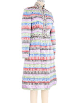 Oscar de la Renta Metallic Pastel Stripe Dress Dress arcadeshops.com